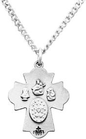 img 1 attached to 🕊️ Exquisite Rosemarie Collections Small Religious Four Way Cross Pendant Necklace - 18" piece for a meaningful style