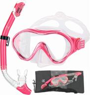 🏊 anti leak kids snorkeling gear - hhao sport junior snorkel set with 180° panoramic view, anti fog swim goggles, nose cover, scuba diving mask, dry snorkel for boys & girls 4-13 yrs old (pink) logo