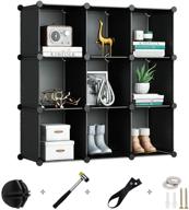 📚 organize in style with greenstell 9 cubes storage organizer: a multifunctional bookcase, cabinet, and closet for books, clothes, toys, artworks, decorations (black) logo