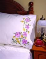 tobin stamped pillowcase pair - 20x30-inch fragrant floral design for embroidery logo