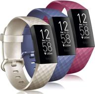 [3 pack] silicone bands compatible with fitbit charge 4 bands for women men wearable technology logo