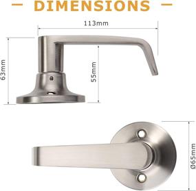 img 1 attached to 🚪 Furniware 2Pack Dummy Lever Door Handle for Closets - Satin Nickel Finish, Single-Sided, Non-Turning with Door Bumper Wall Protectors - Heavy Duty, Brushed Satin Nickel