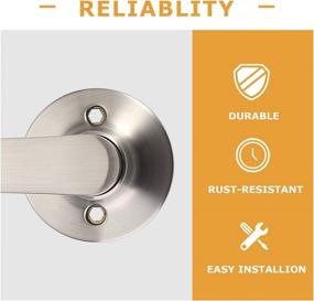 img 2 attached to 🚪 Furniware 2Pack Dummy Lever Door Handle for Closets - Satin Nickel Finish, Single-Sided, Non-Turning with Door Bumper Wall Protectors - Heavy Duty, Brushed Satin Nickel