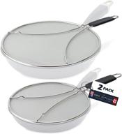 🍳 premium set of 2 splatter screens - 9.5 inch and 13 inch diameter guards - shield your kitchen from grease splatter while cooking - fits most pans logo