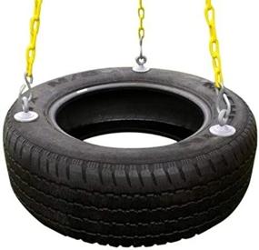 img 2 attached to 🔧 Enhance Your Swing Set with the Eastern Jungle Gym Heavy-Duty Rubber Tire Swing Seat and Adjustable Coated Chains - Complete with Tire Swivel, Snap Hooks, and Mounting Hardware!