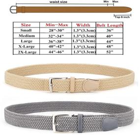 img 1 attached to 👔 Stylish and Durable Elastic Braided Woven Canvas Belts for Men's Accessories