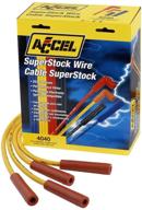 accel 4040 spark plug wire set 8mm super stock graphite uni, yellow: performance-boosting ignition wires for enhanced engine efficiency logo