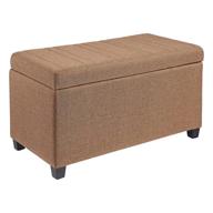 🔳 versatile and stylish first hill fhw upholstered storage ottoman with hinged lid in sandybrown - a perfect addition for organized and elegant spaces logo