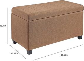 img 3 attached to 🔳 Versatile and Stylish FIRST HILL FHW Upholstered Storage Ottoman with Hinged Lid in Sandybrown - A Perfect Addition for Organized and Elegant Spaces