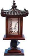 carved wood lamp handmade traditional korean window design art deco lantern brown asian oriental bedside bedroom accent unusual table light (pavilion) логотип