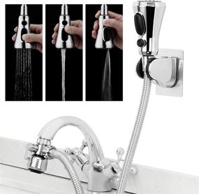 img 4 attached to 🚰 Versatile Kitchen Faucet Hose Attachment: Sink Sprayer Replacement Head with 6.5 Ft Stainless Steel Hose for Hair Washing, Laundry Room, and Pet Shower - Water Saving Aerator & 3-Way Diverter Valve Included