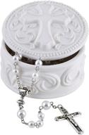 white porcelain rosary jewelry box logo