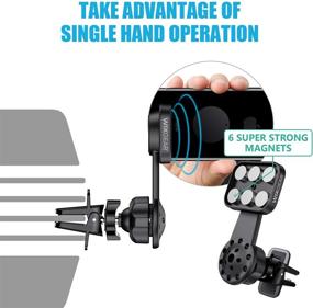 img 2 attached to 📱 WixGear Universal Air Vent Magnetic Car Phone Holder with Twist Hole, Fast Swift-Snap Technology for All Cell Phones - Does Not Obstruct Air Vent Flow - Vertical and Horizontal Vent Compatibility