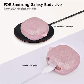 img 1 attached to 🌹 VISOOM Silicone Case 2021: Rose Gold Protective Cover for Samsung Galaxy Buds 2 /Buds Live / Buds Pro - Soft Carrying Case with Wireless Charging & Keychain Accessories for Women & Girls