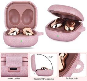 img 3 attached to 🌹 VISOOM Silicone Case 2021: Rose Gold Protective Cover for Samsung Galaxy Buds 2 /Buds Live / Buds Pro - Soft Carrying Case with Wireless Charging & Keychain Accessories for Women & Girls