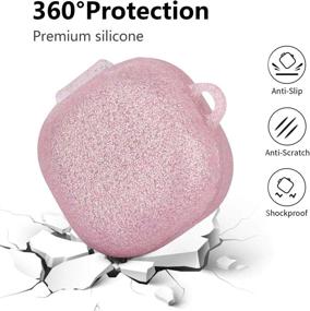 img 2 attached to 🌹 VISOOM Silicone Case 2021: Rose Gold Protective Cover for Samsung Galaxy Buds 2 /Buds Live / Buds Pro - Soft Carrying Case with Wireless Charging & Keychain Accessories for Women & Girls