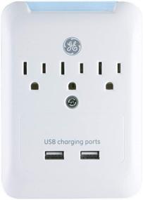 img 4 attached to GE Pro 3-Outlet Extender with 2 USB Ports: Surge Protector & Charging Station Wall Tap