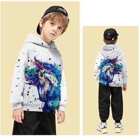 img 3 attached to 👕 Fashionable Novelty Printed Boys' Hoodies Pullover Sweatshirt for Hoodies & Sweatshirts