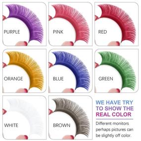 img 1 attached to 5-Color Mix D-0.07-14mm Easy Fan Colored Lash Extensions for Volume Lashes - B&amp;Q LASH