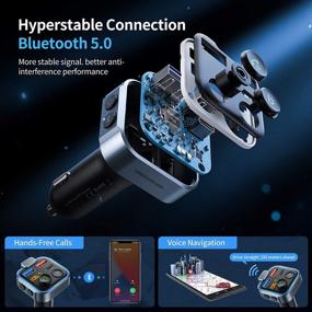 img 3 attached to «UNBREAKcable Bluetooth 5.0 FM-трансмиттер для автомобиля: улучшенная зарядка автомобиля QC3.0 + Type-C PD 20W, беспроводное FM-радио с обогащенным басовым звуком, громкое громкой связи, поддержка USB-накопителей».