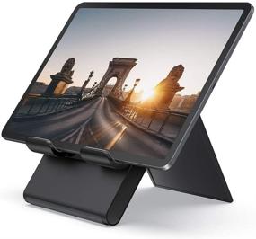 img 4 attached to 📱 Lamicall Adjustable Tablet Stand Holder - Foldable Desktop Stand Charging Dock for Desk | Compatible with iPad Air Mini Pro 9.7, 12.9 | Phone 12 Mini 11 XS Max XR X Plus | S10 S9 S8 Smartphones (4-13 Inch)
