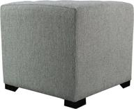 🔲 smoke grey upholstered cubed/square ottoman - mjl furniture designs olivia series, 17" x 19" x 19 logo