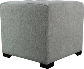 img 3 attached to 🔲 Smoke Grey Upholstered Cubed/Square Ottoman - MJL Furniture Designs Olivia Series, 17" x 19" x 19