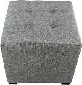 img 2 attached to 🔲 Smoke Grey Upholstered Cubed/Square Ottoman - MJL Furniture Designs Olivia Series, 17" x 19" x 19