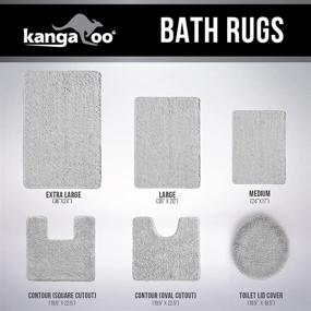 img 1 attached to 🚽 Gray Kangaroo Shag Chenille Toilet Lid Cover - Machine Washable, Microfiber Dries Fast, Ultra Soft Seat Covers, 19.5x18.5 Inches, Fits Most Standard Lids - Essential Home Bathroom Decor