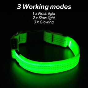 img 3 attached to 🐶 Vizbrite LED Dog Collar with Nylon Reflective Material, Flashing Light Pet Collar for Increased Safety and Visibility of Small, Medium, and Large Dogs