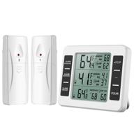 🌡️ amir indoor outdoor thermometer with audible alarm - sensor temperature monitor for refrigerator, freezer, kitchen, home (battery not included) logo