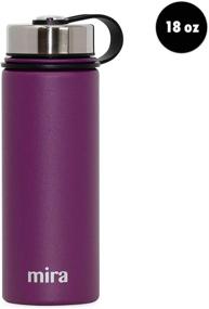 img 3 attached to 💦 Stay Refreshed and Hydrated All Day Long with MIRA 18 oz Stainless Steel Vacuum Insulated Water Bottle in Iris (BPA-Free Cap)