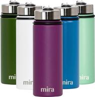 💦 stay refreshed and hydrated all day long with mira 18 oz stainless steel vacuum insulated water bottle in iris (bpa-free cap) логотип