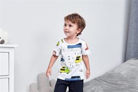 img 2 attached to 👶 Little Clothing Toddler T-Shirt and Shorts Set for Boys