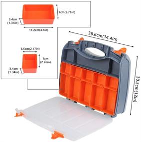 img 3 attached to 🔧 OFNMY Double Sided Storage Box: Compact Plastic Organizer with Removable Dividers - Ideal for Hardware, Tools, Nails, and More