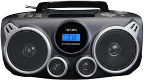 img 1 attached to Black RIPtunes Bluetooth Portable CD Player Stereo Sound System Digital Tuner AM/FM Radio, USB/SD MP3 CD Boombox System with Enhanced Bass, Auxiliary Input, Headphone Jack, CD-R/CD-RW Compatibility, LCD Display