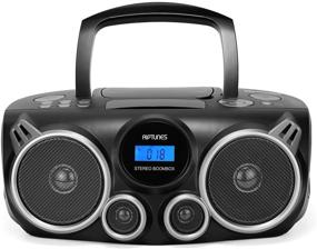 img 4 attached to Black RIPtunes Bluetooth Portable CD Player Stereo Sound System Digital Tuner AM/FM Radio, USB/SD MP3 CD Boombox System with Enhanced Bass, Auxiliary Input, Headphone Jack, CD-R/CD-RW Compatibility, LCD Display