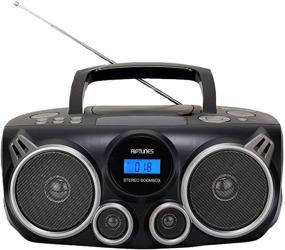 img 2 attached to Black RIPtunes Bluetooth Portable CD Player Stereo Sound System Digital Tuner AM/FM Radio, USB/SD MP3 CD Boombox System with Enhanced Bass, Auxiliary Input, Headphone Jack, CD-R/CD-RW Compatibility, LCD Display