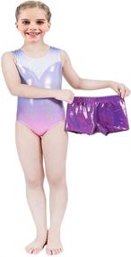 img 3 attached to Stylish and Shimmering: Aosva Little Big Girls' Sparkle Dance Tumbling Athletic Gymnastics Short - Perfect for Ages 2-14 Years