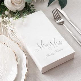 img 1 attached to 🎉 Crisky Elegant Mr & Mrs Dinner Napkins - Perfect for Silver Wedding Anniversaries