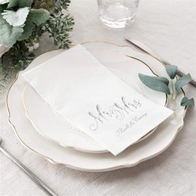 img 2 attached to 🎉 Crisky Elegant Mr & Mrs Dinner Napkins - Perfect for Silver Wedding Anniversaries