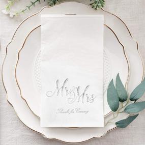 img 4 attached to 🎉 Crisky Elegant Mr & Mrs Dinner Napkins - Perfect for Silver Wedding Anniversaries