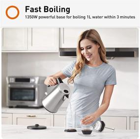 img 1 attached to 🔥 JOYOUNG Electric Kettle Stainless Steel Double Layer Hot Water Kettle - BPA-free 1.5L STRIX Anti-Scald Feature