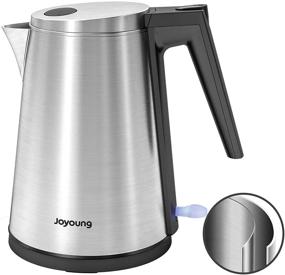 img 4 attached to 🔥 JOYOUNG Electric Kettle Stainless Steel Double Layer Hot Water Kettle - BPA-free 1.5L STRIX Anti-Scald Feature