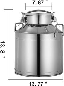 img 3 attached to Mophorn 304 Stainless Steel 10 Liter Milk Can - Wine Pail Bucket 2.6 Gallon Tote Jug with Sealed Lid - Heavy Duty Milk Bucket for Dairy Farm and Winemaking