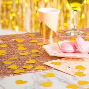 img 1 attached to 🎉 MOWO Gold Glitter Heart Paper Confetti - 1.2’’ Diameter - Wedding Party Decor and Table Decoration - 200 Pieces