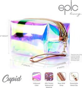 img 2 attached to 💄 Stylish and Transparent Holographic Makeup Bags for Women