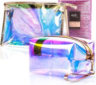 💄 stylish and transparent holographic makeup bags for women logo