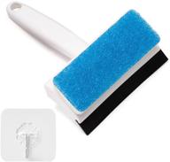 🚿 popgo 2-in-1 shower squeegee with scrub sponge and hook - all-purpose 4.7 inch blade for shower doors, bathroom, windows, glass door, washbasin, kitchen, mirror, and car glass (pgss509) logo