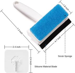 img 3 attached to 🚿 POPGO 2-in-1 Shower Squeegee with Scrub Sponge and Hook - All-Purpose 4.7 inch Blade for Shower Doors, Bathroom, Windows, Glass Door, Washbasin, Kitchen, Mirror, and Car Glass (PGSS509)